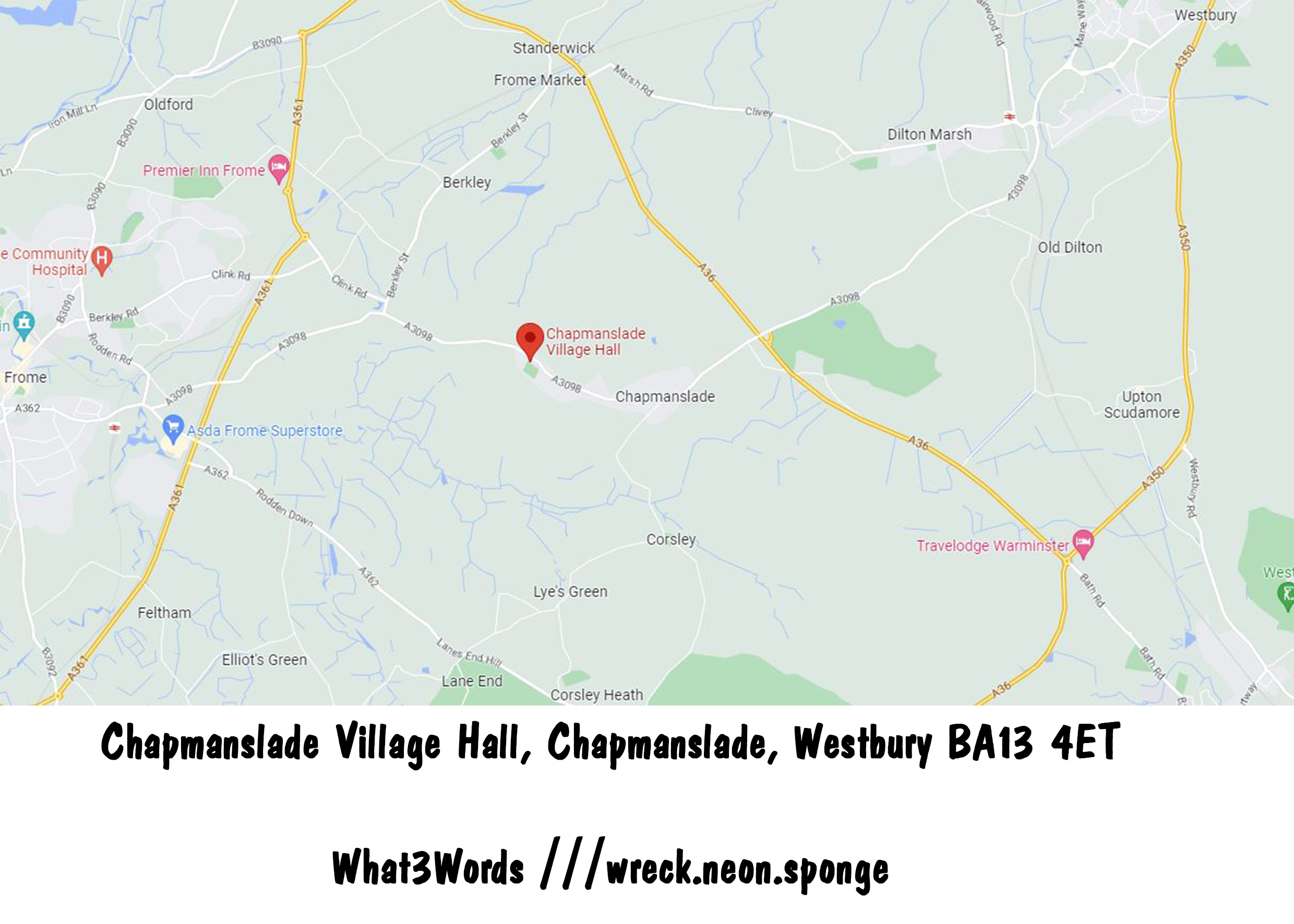Map and Directions Westbury and District Canine Society (Established